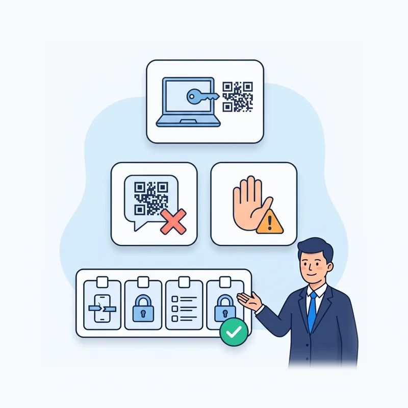 텔레그램 QR 로그인 피싱 — 남이 보낸 QR 을 찍으면 생기는 일 한눈에 정리 그림