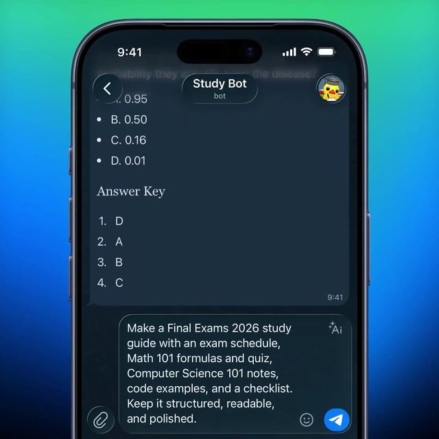 봇 전용 기능 텍스트의 한계를 넘는풍부한 리치 서식 지원 텔레그램 봇과 AI 에이전트가 헤더, 표, LaTeX 수학 공식, 코드 블록 등100가
