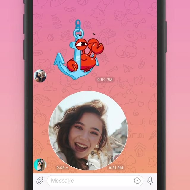 메시지 보내기 원형 영상은 얼굴을 위한 것이지 사실을 위한 게 아닙니다 원형 동영상 메시지는 친구에게만 보내는 게 아닙니다. 채널 게시물로, 댓