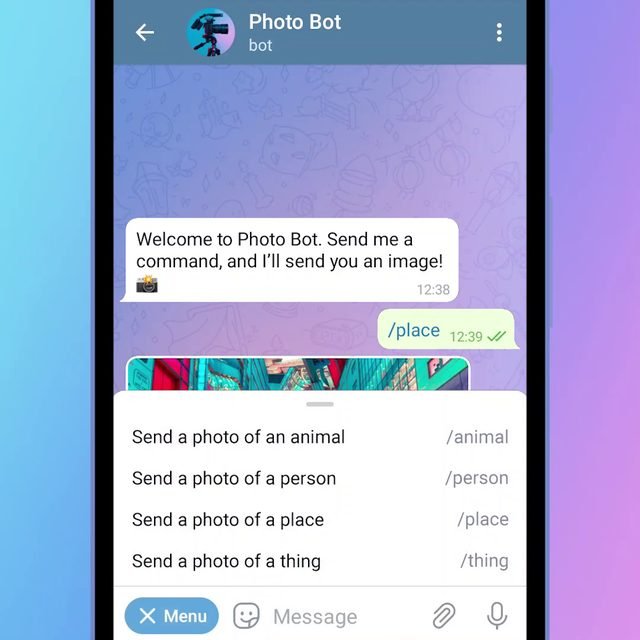  Bot Platform 봇 검색 · 명령어 · 메뉴 버튼 · 실전 예시 · PC 업무 자동화 텔레그램을 단순한 채팅용으로만 쓰고 계셨나요? 텔