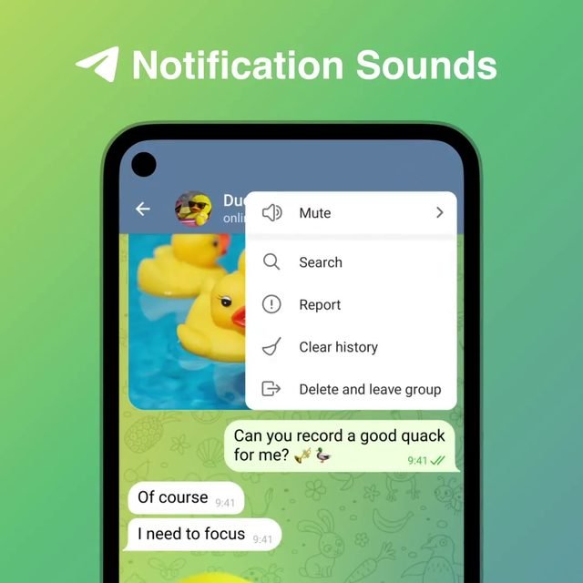 Custom Sounds 커스텀 사운드 · 대화방별 설정 · OS별 가이드 · PC 동기화 매번 똑같은 "딩~" 소리에 지루하