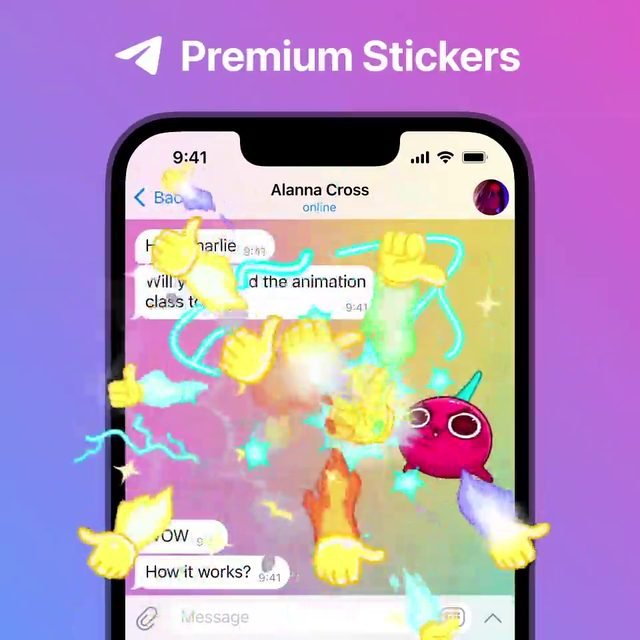Premium Stickers 전체 화면 효과 · 아티스트 컬렉션 · 매달 업데이트 대화창 전체를 휘감는 화려한 스티커 효과에 놀라신 적 있나요