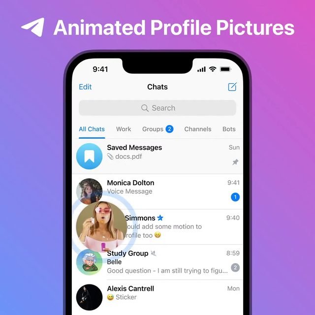 Animated Profile 모바일 설정 · PC 동기화 · 대표 프레임 · 프라이버시 정지된 사진으론 부족하다면? 짧은 영상이나 GIF를 프