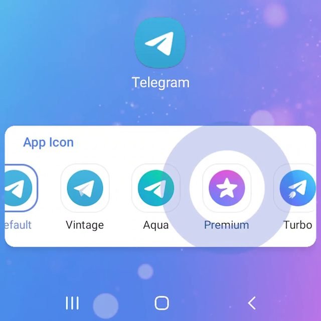 App Icon 기본 3종 · 프리미엄 3종 · Android · iOS 매일 보는 앱 아이콘, 지겹지 않으셨나요? 텔레그램은 기본 3종 + 프