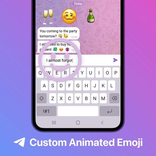 Custom Emoji 프리미엄 전용 · 아티스트 제작 · 오픈 플랫폼 · 키워드 검색 단순한 노란색 이모지만으로는 부족하다면? 텔레그램 프리미
